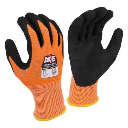 Radians RWG559 RWG559 AXIS™ Cut Protection Level A7 Sandy Nitrile Coated Glove Hi-Vis Orange - Safety Glasses