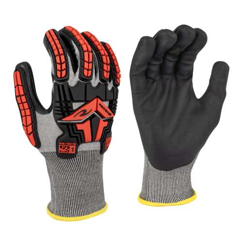 Radians RWG581 RWG581 Cut Level A8 Foam Nitrile Coated Glove with TPR Impact Protection - Work Gloves