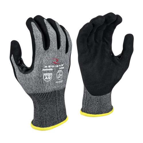 Radians RWG589 RWG589 Cut Protection Level A9 Sandy Foam Nitrile Coated Glove - Work Gloves