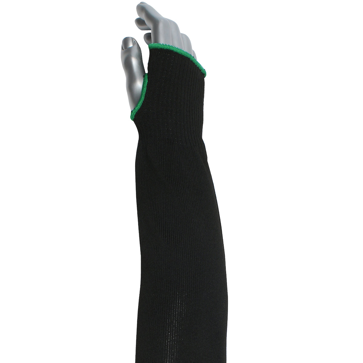 S10HTP/2BK-EW-ES6-T Single-Ply ATA® / High Tenacity Polyester Blended Sleeve with Thumb Hole - Wide Width