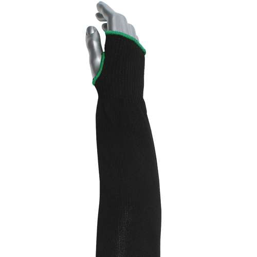 S10HTP/2BK-EW-ES6-T Single-Ply ATA® / High Tenacity Polyester Blended Sleeve with Thumb Hole - Wide Width