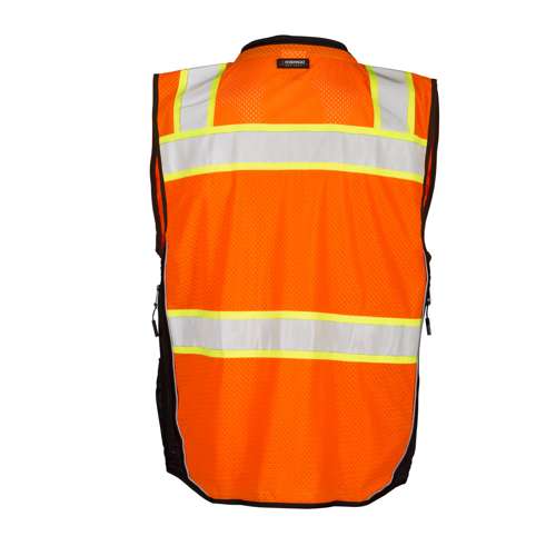 Kishigo S5003 Premium Black Series Surveyors Vest Hi-Vis Orange ANSI Class 2 - Safety Vest
