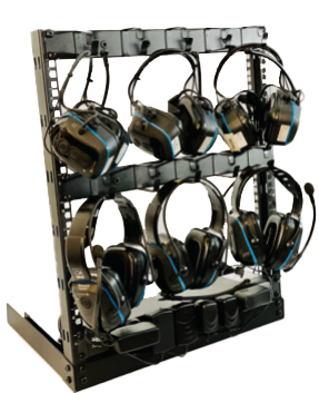 Table Top Charge Rack (North America) with 6-Point AC Distribution (5-15P Plug - 6 Headsets)