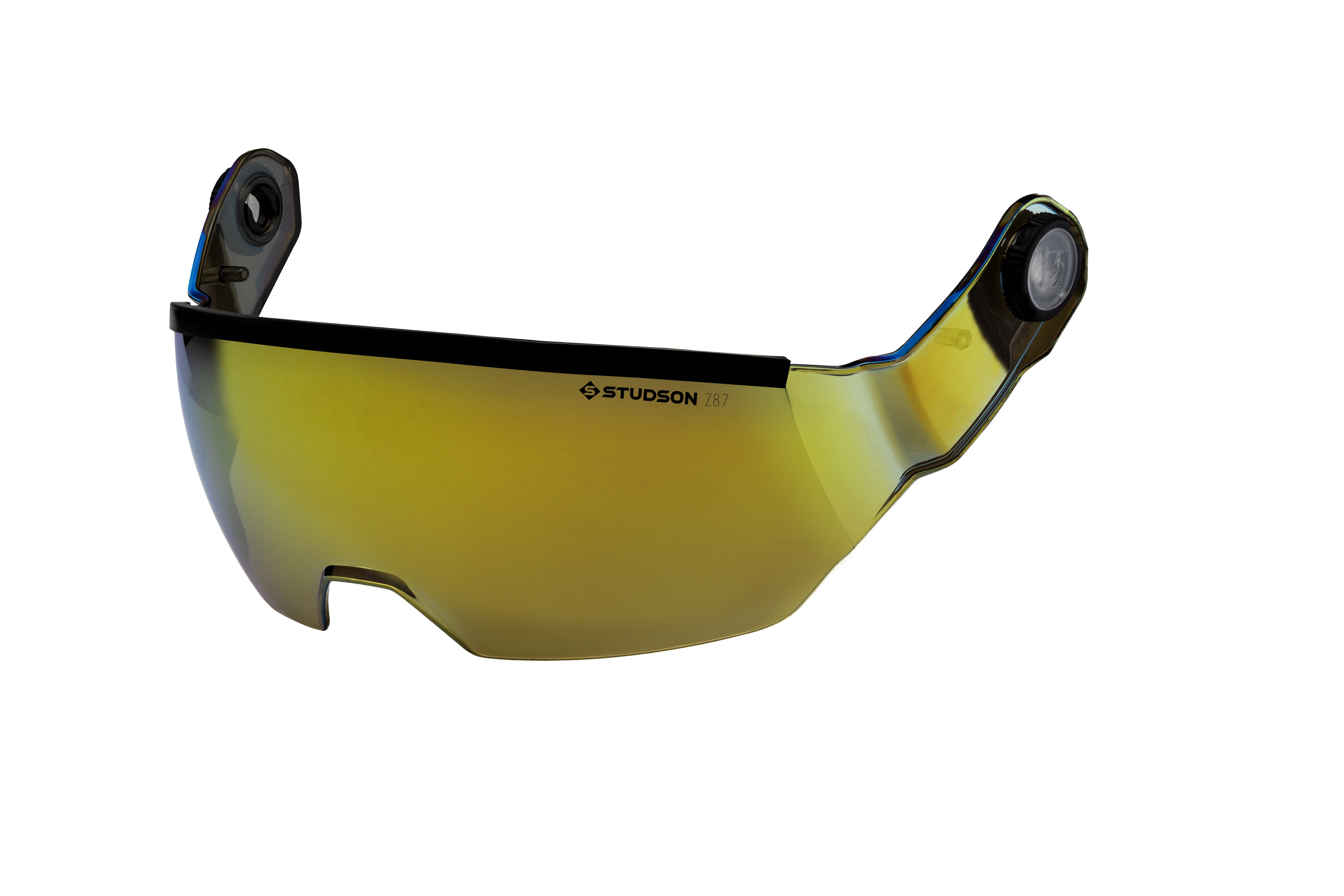 Studson SHK1-HSGGM13 SHK-1 Half Shield Anti-Fog/Scratch w/Mechanism - Light Grey/Gold Mirror VLT: 13% - Safety Helmet