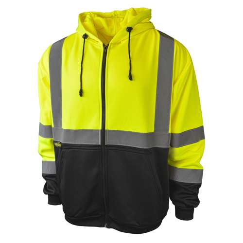 SJ01B-3 SJ01B-3 Class 3 Color Blocked Hooded Zippered Sweatshirt