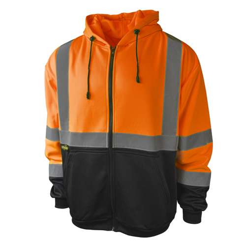 SJ01B-3 SJ01B-3 Class 3 Color Blocked Hooded Zippered Sweatshirt