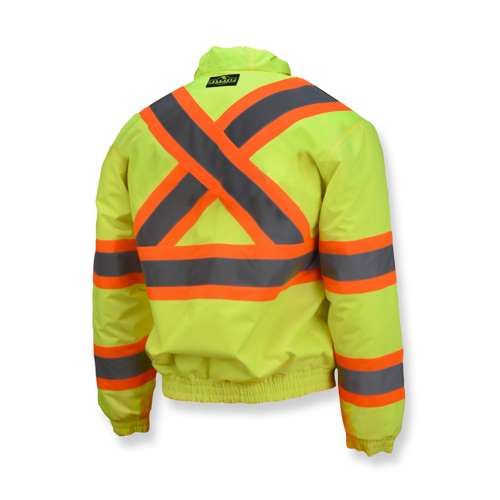 SJ11QX-3Z SJ11QX-3 Class 3 X-Back High Visibility Quilted Bomber Jacket with Hood