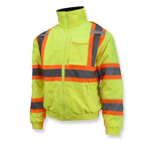 SJ11QX-3Z SJ11QX-3 Class 3 X-Back High Visibility Quilted Bomber Jacket with Hood