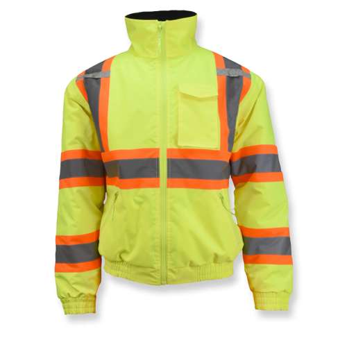 SJ11QX-3Z SJ11QX-3 Class 3 X-Back High Visibility Quilted Bomber Jacket with Hood