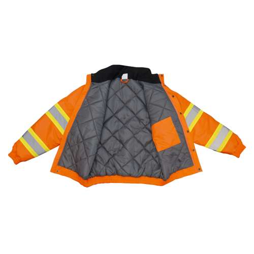 SJ11QX-3Z SJ11QX-3 Class 3 X-Back High Visibility Quilted Bomber Jacket with Hood
