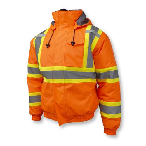 SJ11QX-3Z SJ11QX-3 Class 3 X-Back High Visibility Quilted Bomber Jacket with Hood