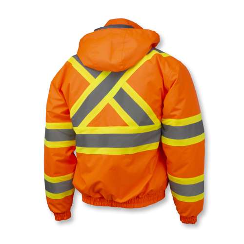 SJ11QX-3Z SJ11QX-3 Class 3 X-Back High Visibility Quilted Bomber Jacket with Hood