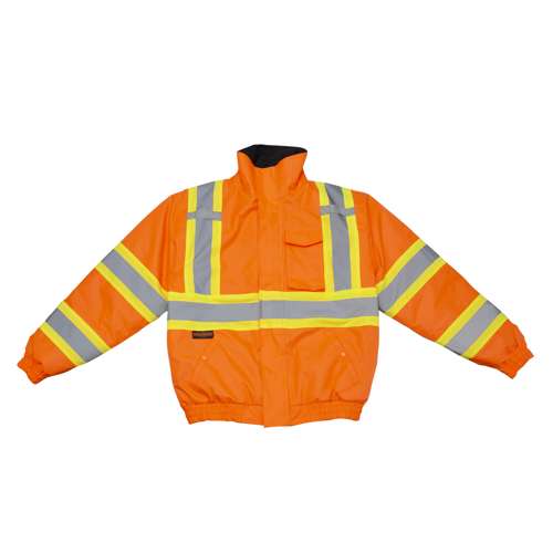 SJ11QX-3Z SJ11QX-3 Class 3 X-Back High Visibility Quilted Bomber Jacket with Hood