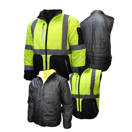 SJ510 SJ510 Quilted Reversible Four-in-One Jacket with Zip-Off Sleeves
