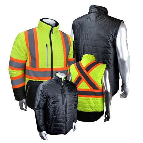 SJ510X-3 SJ510X-3 Quilted Reversible Jacket with Zip-Off Sleeves X-Back