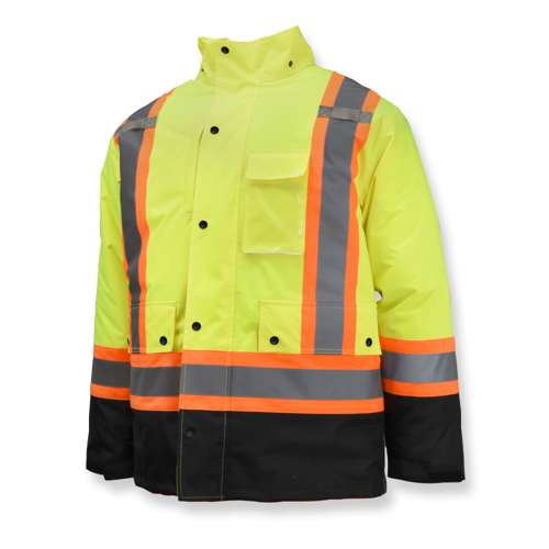 Radians SJ610B-3 SJ610B Weatherproof Parka with Zip-Out Reversible Bomber Jacket ANSI Class 3 - Safety Vest