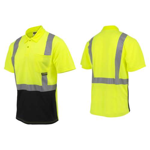 ST12B-2 ST12B Class 2 High Visibility Color Blocked Safety Short Sleeve Polo Shirt
