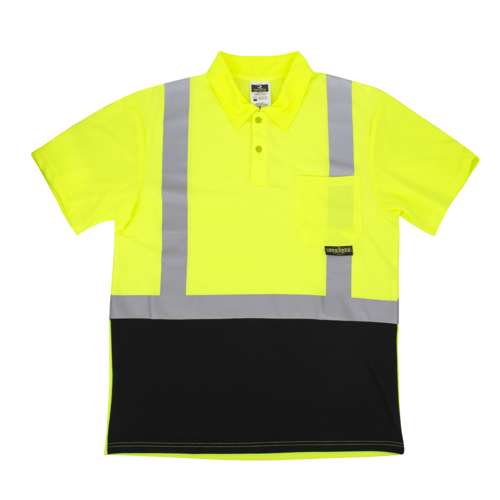 ST12B-2 ST12B Class 2 High Visibility Color Blocked Safety Short Sleeve Polo Shirt