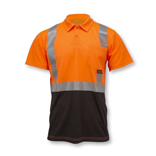 ST12B-2 ST12B Class 2 High Visibility Color Blocked Safety Short Sleeve Polo Shirt