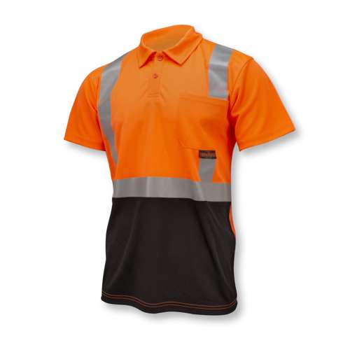 ST12B-2 ST12B Class 2 High Visibility Color Blocked Safety Short Sleeve Polo Shirt