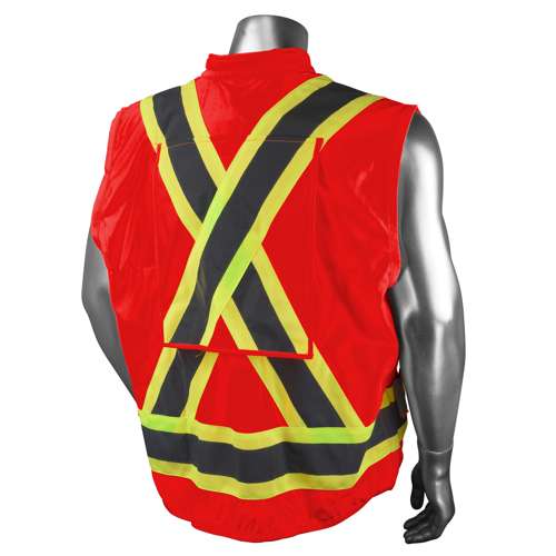 SV030X-1 SV030X-1 Heavy Duty 10-Pocket Cruiser Vest with Back Pouch X-Back