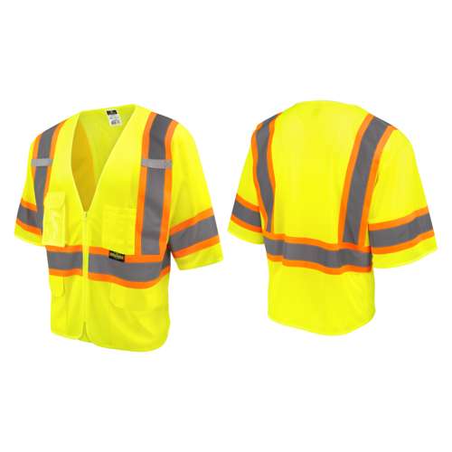 SV232-3 SV232-3 Two Tone Surveyor Type R Class 3 Mesh Safety Vest with Dual Side Zippers