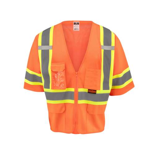 SV232-3 SV232-3 Two Tone Surveyor Type R Class 3 Mesh Safety Vest with Dual Side Zippers