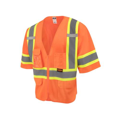 SV232-3 SV232-3 Two Tone Surveyor Type R Class 3 Mesh Safety Vest with Dual Side Zippers