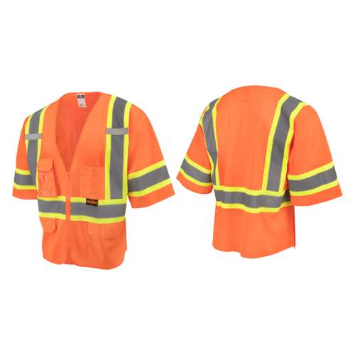 SV232-3 SV232-3 Two Tone Surveyor Type R Class 3 Mesh Safety Vest with Dual Side Zippers