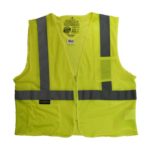 SV25 SV25 Economy Class 2 Self-Extinguishing Mesh Safety Vest with Zipper