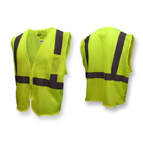 SV25 SV25 Economy Class 2 Self-Extinguishing Mesh Safety Vest with Zipper