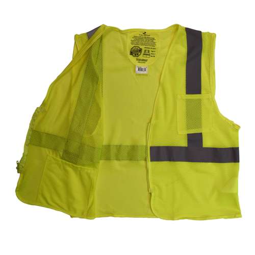 SV25 SV25 Economy Class 2 Self-Extinguishing Mesh Safety Vest with Zipper