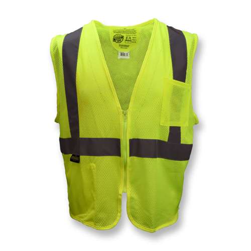 SV25 SV25 Economy Class 2 Self-Extinguishing Mesh Safety Vest with Zipper