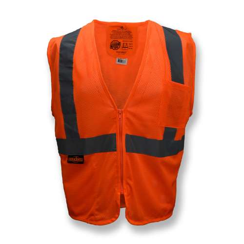 SV25 SV25 Economy Class 2 Self-Extinguishing Mesh Safety Vest with Zipper