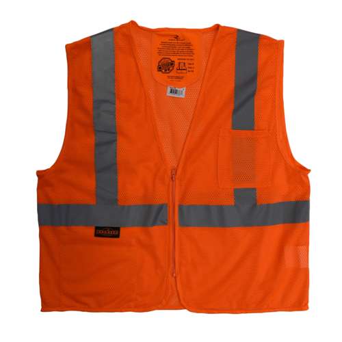SV25 SV25 Economy Class 2 Self-Extinguishing Mesh Safety Vest with Zipper