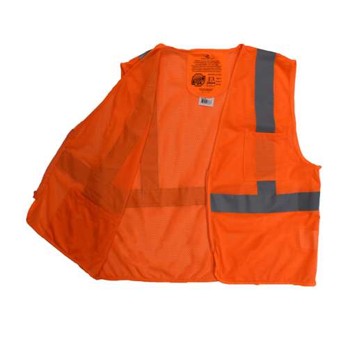 SV25 SV25 Economy Class 2 Self-Extinguishing Mesh Safety Vest with Zipper