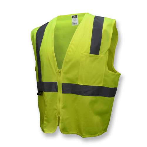 SV2Z-SOLID SV2Z Economy Type R Class 2 Solid Safety Vest with Zipper