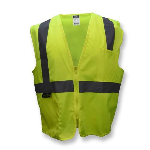 SV2Z-SOLID SV2Z Economy Type R Class 2 Solid Safety Vest with Zipper