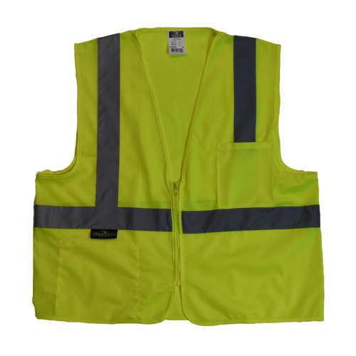SV2Z-SOLID SV2Z Economy Type R Class 2 Solid Safety Vest with Zipper
