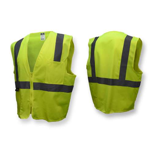 SV2Z-SOLID SV2Z Economy Type R Class 2 Solid Safety Vest with Zipper
