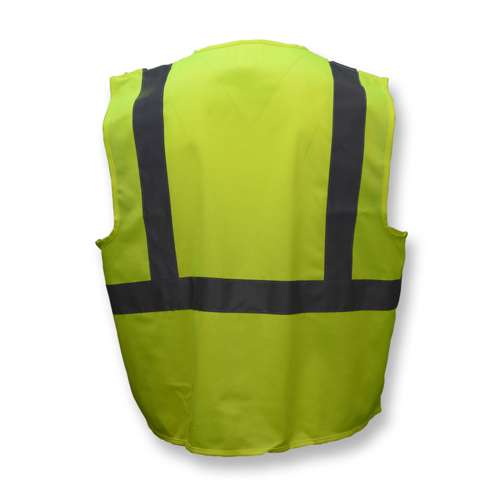 SV2Z-SOLID SV2Z Economy Type R Class 2 Solid Safety Vest with Zipper