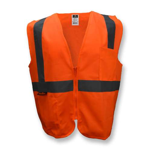 SV2Z-SOLID SV2Z Economy Type R Class 2 Solid Safety Vest with Zipper