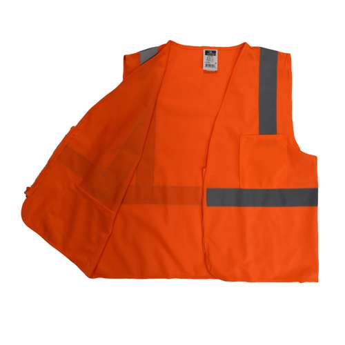 SV2Z-SOLID SV2Z Economy Type R Class 2 Solid Safety Vest with Zipper