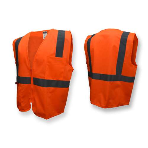 SV2Z-SOLID SV2Z Economy Type R Class 2 Solid Safety Vest with Zipper