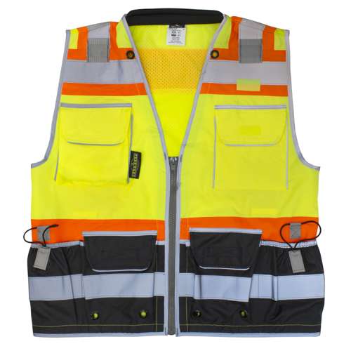 SV55B SV55B Class 2 Heavy Woven Color Blocked Two Tone Engineer Vest