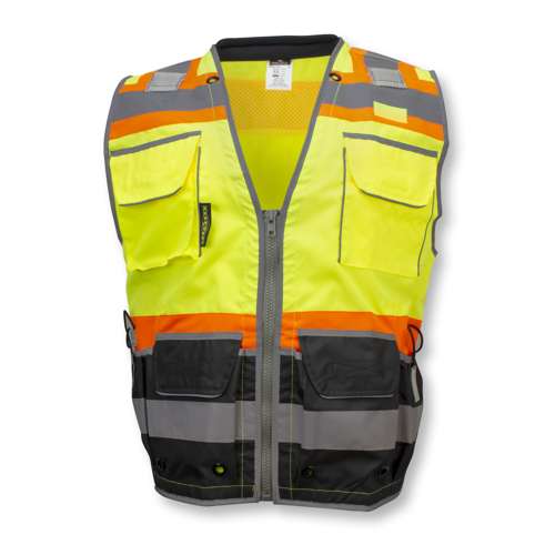 SV55B SV55B Class 2 Heavy Woven Color Blocked Two Tone Engineer Vest