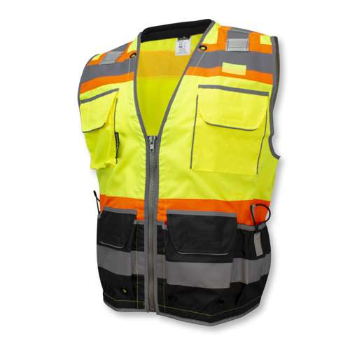 Radians SV55B SV55B Class 2 Heavy Woven Color Blocked Two Tone Engineer Vest ANSI Class 2 - Safety Vest