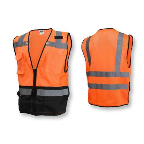 SV59B-2 SV59B Type R Class 2 Heavy Duty Surveyor Safety Vest with Zipper
