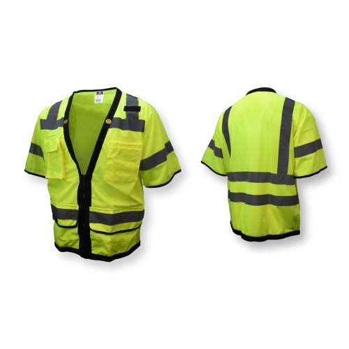 SV59Z-3 SV59Z-3 Type R Class 3 Heavy Duty Mesh Surveyor Safety Vest with Zipper
