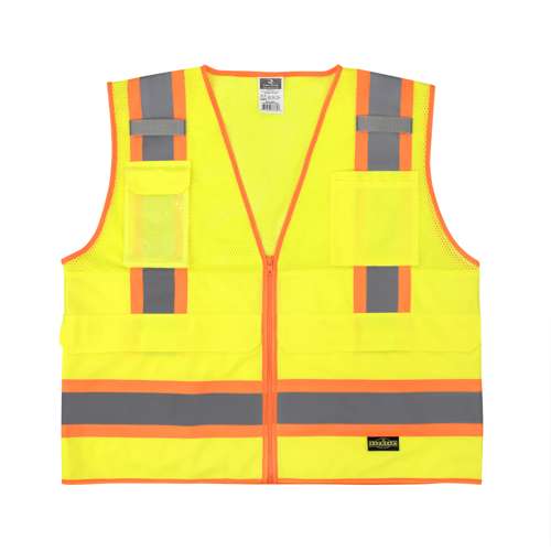 SV69-2 SV69-2 Two Tone Type R Class 2 Mesh/Solid Surveyor Vest with Plan/Tablet Pocket